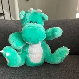 Vintage Soft Things Dragon Plush  Horns Teeth Scales Dinosaur 9"